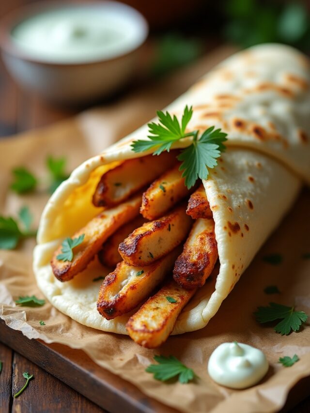 Cheesy Garlic Chicken Wraps