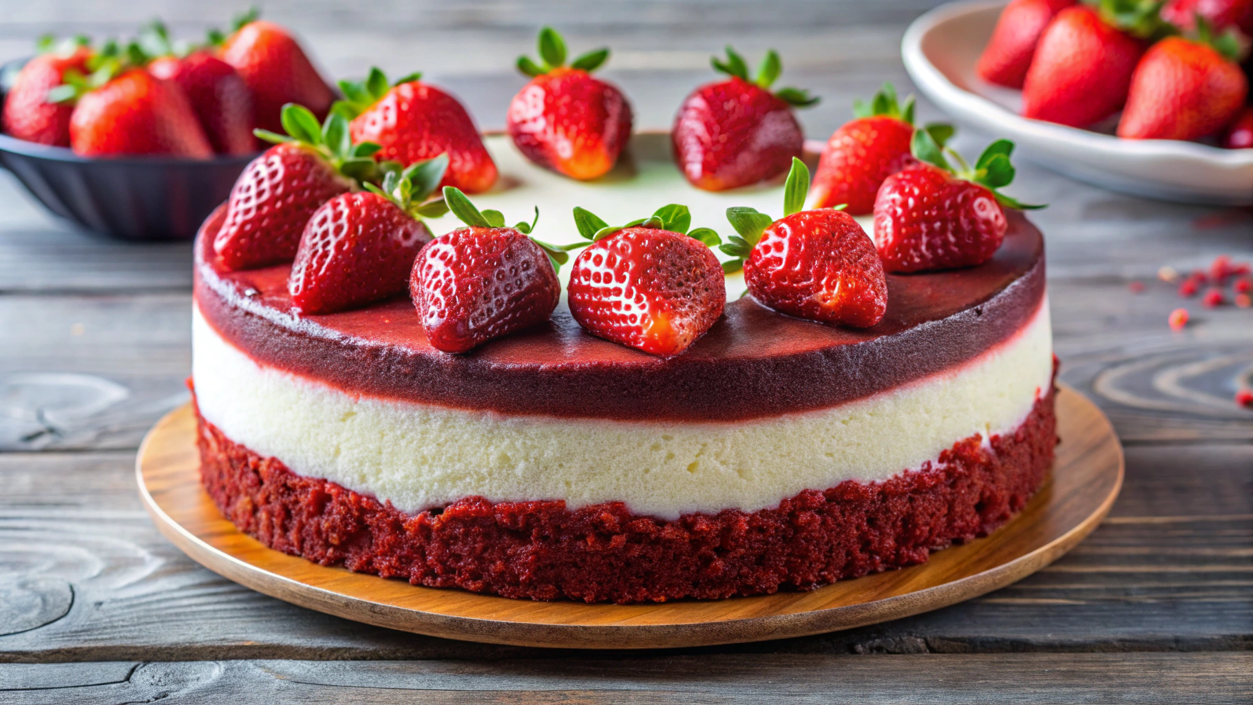 Red velvet strawberry cheesecake